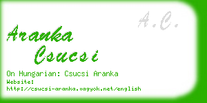 aranka csucsi business card